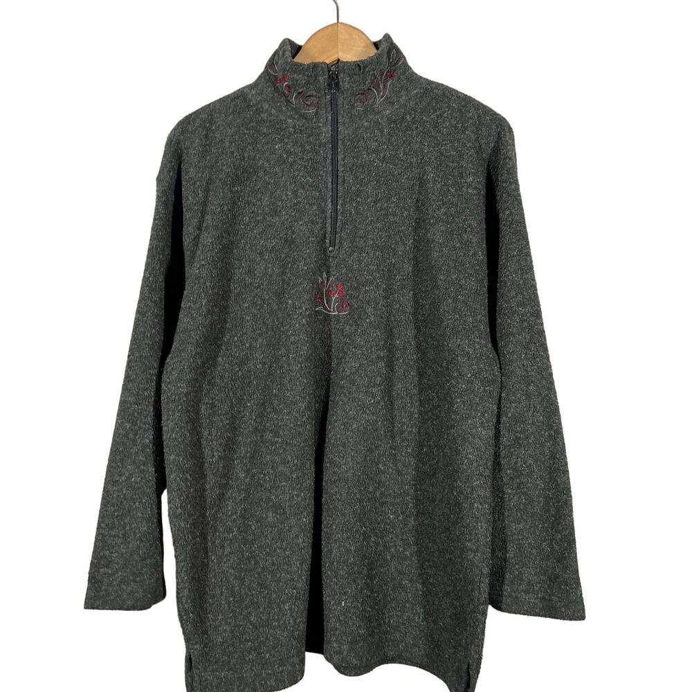 Victoria's Secret Country Quarter Zip Pullover Embroider LS Casual Sweatshirt S